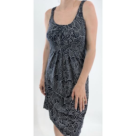 Mod-O-Doc Navy and White Printed Scoopneck Dress Size Small - Picture 2 of 4